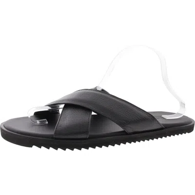 To Boot New York Womens Criss-cross Leather Slide Sandals In Black