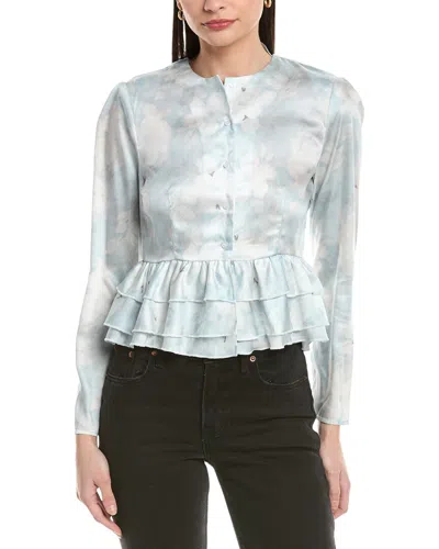 To My Lovers Floral Top In Silver