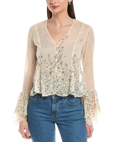 To My Lovers Floral Top In Neutral