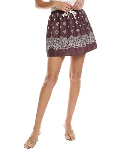 To My Lovers Printed Skirt In Burgundy