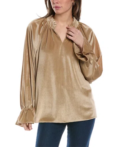 To My Lovers Ribbed Velvet Top In Beige