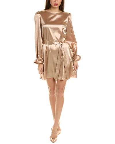 To My Lovers Satin Mini Dress In Gold