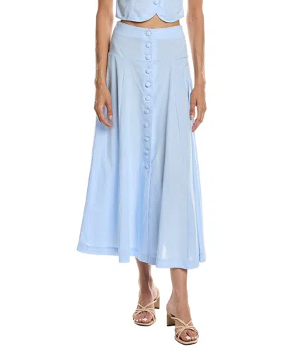 To My Lovers Solid Midi Skirt In Blue