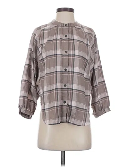 Pre-owned Toad And Co 3/4 Sleeve Button Down Shirt In Gray