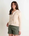 Toad And Co Toad & Co Bianca Crew Cardigan Embroidered In Neutral