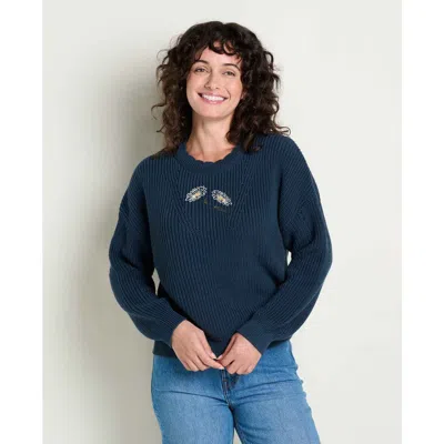 Toad And Co Toad & Co Bianca Pattern Crew Sweater In Blue