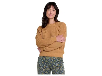 Toad And Co Bianca Shaker Crew Sweater In Brown