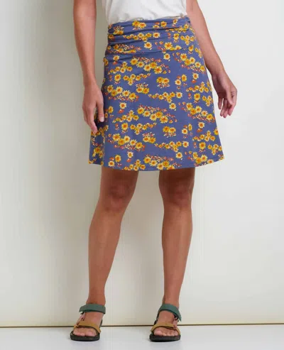 Toad And Co Chaka Floral Mini Skirt In Blue Shadow Daisy Print