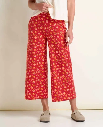 Toad And Co Chaka Wide Leg Crop Pants In Red