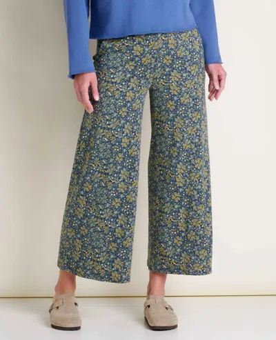 Toad And Co Chaka Wide Leg Pant In True Navy Retro Print In Multi