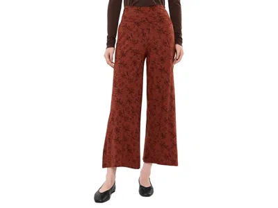 Toad And Co Chaka Wide Leg Pant Women's Clothing Burgundy Print: Md (us 8-10) 25, Cotton/spandex/tencel In Multi