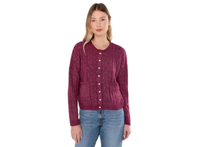 Toad And Co Cloudcover Cardigan Women's Sweater Garnet: Sm, Nylon/wool In Purple