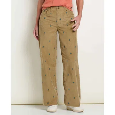 Toad And Co Coaster Cord Wide Leg Pant Embroidered In Black