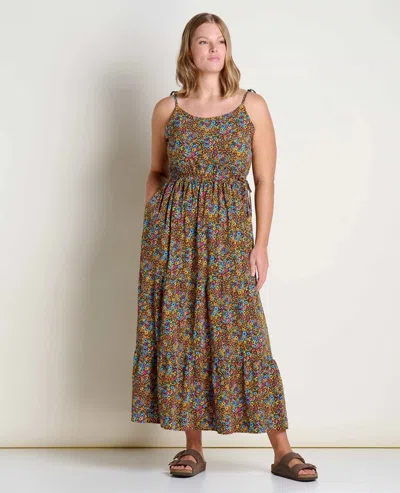 Toad And Co Toad & Co Dress Multi Ditsy Floral Tiered Tie Side Sleeveless Ddr2379