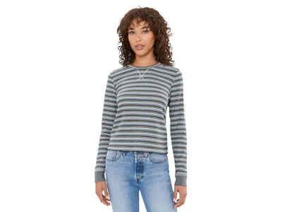 Toad And Co Foothill Long Sleeve Crew Ii Women's Clothing Big Sky Pattern: Sm, Cotton/polyester In Blue