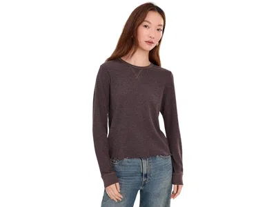 Toad And Co Foothill Long Sleeve Crew Ii Women's Clothing Raisin: Lg, Cotton/polyester In Purple