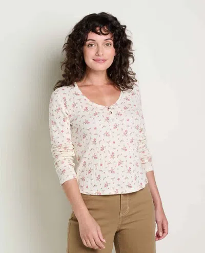 Toad And Co Toad & Co Foothill Pointelle Henley Long Sleeve Shirt In White