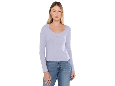 Toad And Co Foothill Pointelle Henley Long Sleeve Shirt Women's Clothing Dew: Lg In Blue