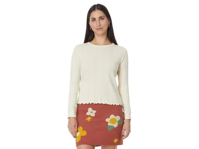 Toad And Co Foothill Pointelle Long Sleeve Crew Ii In White