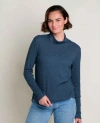 Toad And Co Toad & Co Foothill Pointelle Long Sleeve Turtleneck In Blue