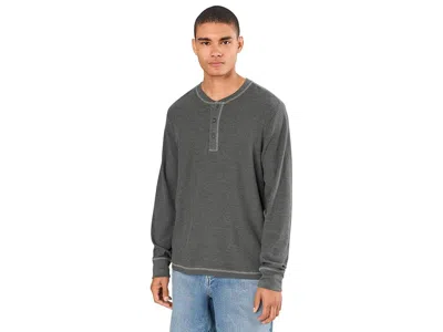 Toad And Co Framer Long Sleeve Henley Men's Short Sleeve Knit Soot: 2xl, Cotton/polyester In Gray