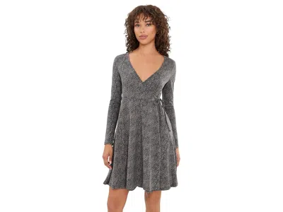 Toad And Co Freesia Wrap Long Sleeve Dress Women's Dress Ink Print: Sm, Cotton/elastane/lyocell In Gray