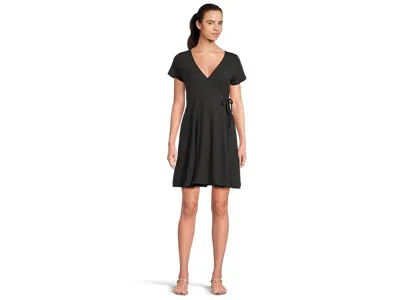 Toad And Co Freesia Wrap Short Sleeve Dress In Black