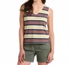 Toad And Co Grom V-neck Tank Top In Straw Stripe In Multi
