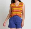 Toad And Co Grom V-neck Tank Top In Sunset Stripe In Multi