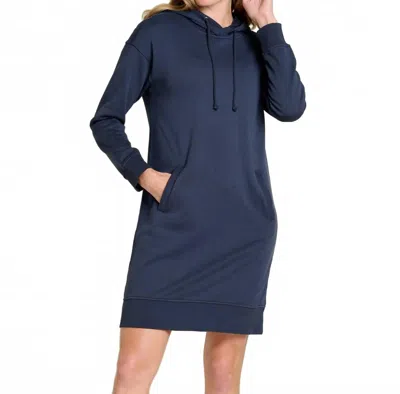Toad And Co Hemp Daybreaker Hooded Mini Dress In Big Sky In Multi