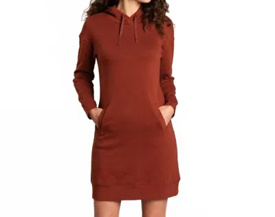 Toad And Co Hemp Daybreaker Hooded Mini Dress In Sundown In Brown