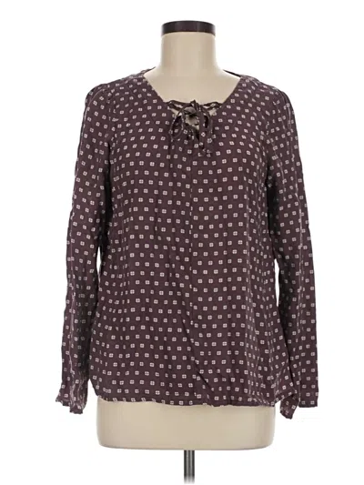 Pre-owned Toad And Co Long Sleeve Blouse In Burgundy