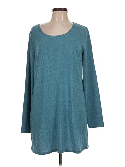 Toad And Co Long Sleeve Top Teal Scoop Neck Tops
