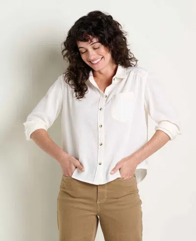 Toad And Co Toad & Co Manzana Boxy Long Sleeve Shirt In White