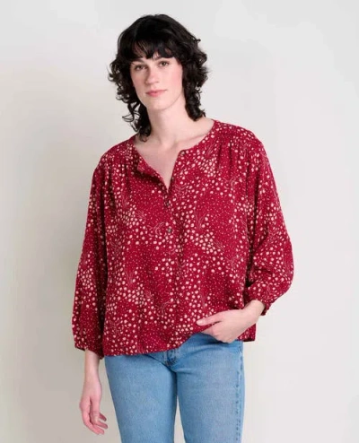 Toad And Co Toad & Co Manzana Long Sleeve Peasant Top In Pink