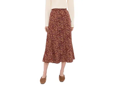 Toad And Co Manzana Paneled Midi Skirt Women's Skirt Malbec Print: Sm (us 4-6) In Multi
