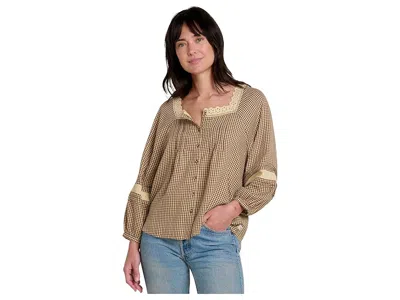 Toad And Co Manzana Peasant Long Sleeve Shirt In Green