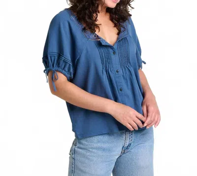 Toad And Co Manzana Peasant Shirt In Canal Blue