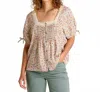 Toad And Co Manzana Peasant Shirt In Salt Print In Pink