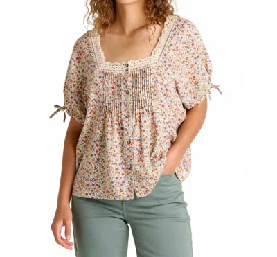 Toad And Co Manzana Peasant Shirt In Salt Print In Pink