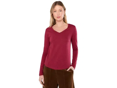 Toad And Co Marley Ii Long Sleeve T-shirts Women's Clothing Beet: Sm, Cotton/spandex/lyocell In Multi