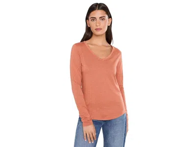 Toad And Co Marley Ii Long Sleeve T-shirts Women's Clothing Clay: Xs, Cotton/spandex/lyocell In Brown