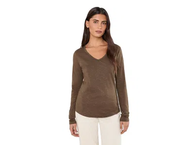 Toad And Co Marley Ii Long Sleeve T-shirts Women's Clothing Earth: Lg, Cotton/spandex/lyocell In Brown