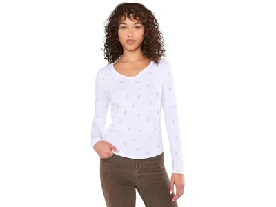 Toad And Co Marley Ii Long Sleeve T-shirts Women's Clothing True White Print: Sm, Cotton/spandex/lyocell