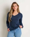 Toad And Co Toad & Co Marley Long Sleeve V-neck Tee In Blue