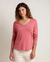 Toad And Co Toad & Co Marley Long Sleeve V-neck Tee In Pink