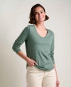 Toad And Co Toad & Co Marley Long Sleeve V-neck Tee In Green