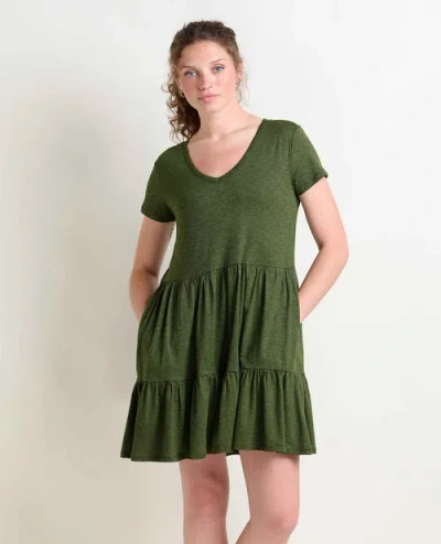 Toad And Co Toad & Co Marley Tiered Short Sleeve Dress In Green