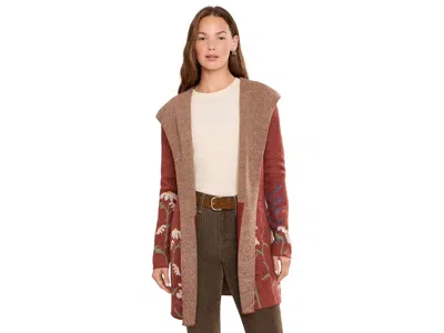 Toad And Co Merino Heartfelt Hoodie Women's Sweater Sundown Pattern: Xl, Wool In Brown