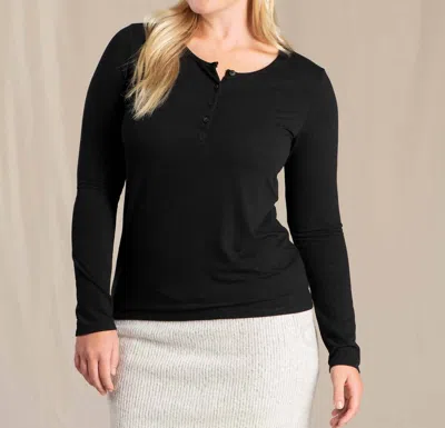 Toad And Co Piru Long Sleeve Henley In Black